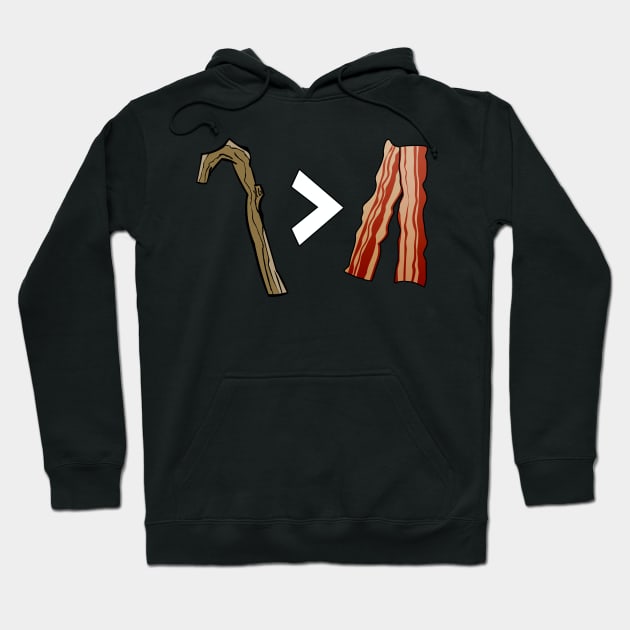 My Stick is Better than Bacon - equation Hoodie by Rackham